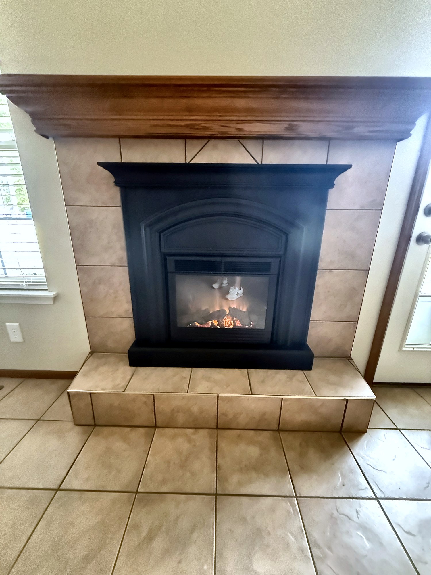 Tiled fireplace